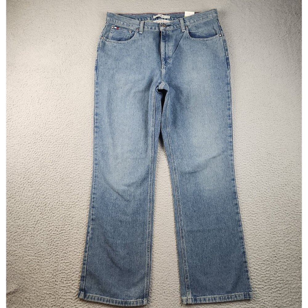Tommy Jeans Womens 14R Y2K Curvy Classic‎ Boot Light Wash Cotton Denim (34x30)
